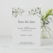 Save The Date Mariage classique Eucalyptus (Debout devant)