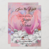 Save The Date Mariage classique Floral (Devant / Derrière)