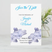 Save The Date Mariage Classique Floral Sky Blue (Debout devant)