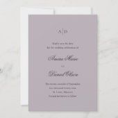 Save The Date Mariage Classique Lilas Clair (Devant)