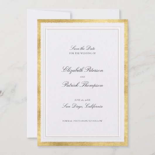 Save The Date Mariage Classique Moderne Formel en Perle de Faux  (Devant)