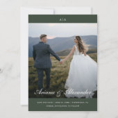 Save The Date Mariage Classique Monogramme Écriture Élégante Deu (Devant)