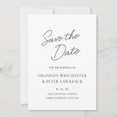 Save The Date Mariage classique noir et blanc élégant (Devant)