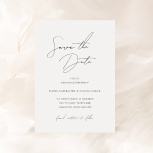 Save The Date Mariage classique noir et blanc élégant