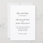Save The Date Mariage Classique Noir et Blanc Intemporel (Devant)