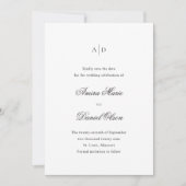 Save The Date Mariage Classique Noir et Blanc Propre (Devant)