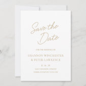 Save The Date Mariage Classique Or Élégant (Devant)