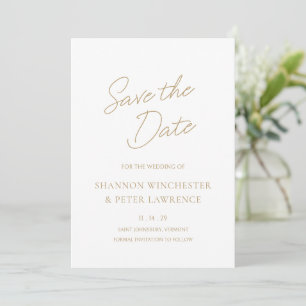 Save The Date Mariage Classique Or Élégant