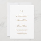 Save The Date Mariage Classique Or Pur (Devant)