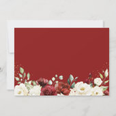 Save The Date Mariage classique Rouge Blanc Floral Or Confetti (Dos)