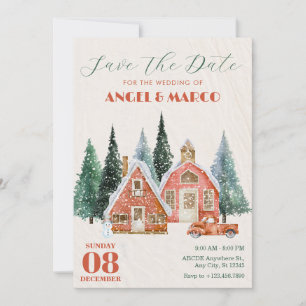 Save The Date Mariage classique vintage de conte de fées hiverna