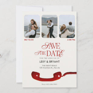 Save The Date Mariage classique vintage photo collage