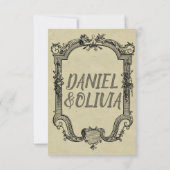 Save The Date Mariage classique Vintage vert noir (Dos)