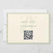 Save The Date Mariage Code QR à rayures ondulées Vert Sauge Mode (Dos)