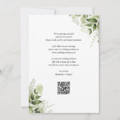 Save The Date Mariage Code QR Arche Dorée de Verdure Rustique (Dos)