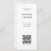 Save The Date Mariage Code QR Bande Photo Marque-Page Moderne (Dos)