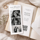 Save The Date Mariage Code QR Bande Photo Marque-Page Moderne