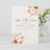 Save The Date Mariage code QR Boho Floral Terracotta (Debout devant)
