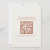 Save The Date Mariage code QR Boho Floral Terracotta (Dos)