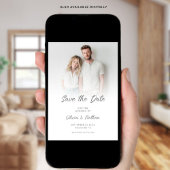 Save The Date Mariage code QR de superposition de photo minimali