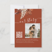 Save The Date Mariage code QR floral en terre cuite moderne rust (Dos)