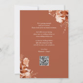 Save The Date Mariage Code QR Floral Rustique Automne (Dos)