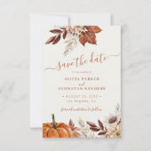 Save The Date Mariage code QR floral terracotta moderne rustique (Devant)