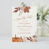Save The Date Mariage code QR floral terracotta moderne rustique (Debout devant)