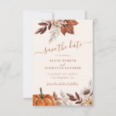 Save The Date Mariage code QR floral terracotta moderne rustique (Devant)