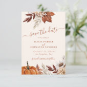 Save The Date Mariage code QR floral terracotta moderne rustique (Debout devant)