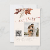 Save The Date Mariage code QR floral terracotta moderne rustique (Dos)