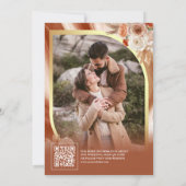 Save The Date Mariage Code QR Floral Terracotta Vert Olive (Dos)