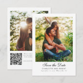 Save The Date Mariage Code QR Photo Moderne (Devant / Derrière)