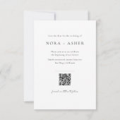 Save The Date Mariage Code QR Photo Noir et Blanc Moderne (Dos)
