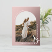Save The Date Mariage code QR Rose Gold Photo (Debout devant)