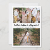 Save The Date Mariage Collage Photo avec Superposition de Typogr (Devant)