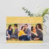 Save The Date Mariage Collage Photo Trois Marigold (Debout devant)