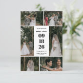 Save The Date Mariage Collage Script Élégant (Debout devant)