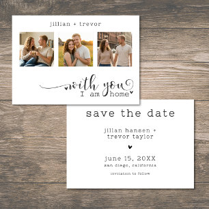 Save The Date Mariage Collage Script Photo Minimaliste Moderne 3