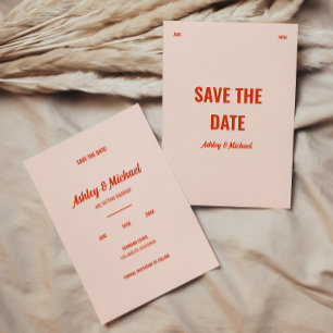 Save The Date Mariage Coloré Rétro Minimaliste
