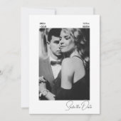 Save The Date Mariage Contemporain Élégant Moderne Noir et Blanc (Devant)