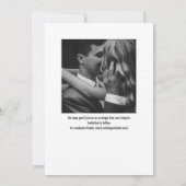 Save The Date Mariage Contemporain Élégant Moderne Noir et Blanc (Dos)