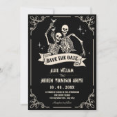 Save The Date Mariage cool squelette gothique (Devant)