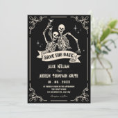 Save The Date Mariage cool squelette gothique (Debout devant)