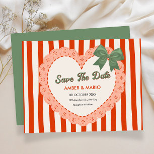 Save The Date Mariage coquette vintage