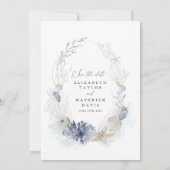 Save The Date Mariage Coquillages de Plage Bleue (Dos)