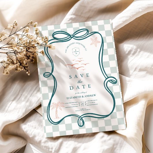 Save The Date Mariage côtier à main