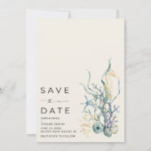Save The Date Mariage côtier Seashell  (Dos)