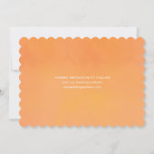 Save The Date Mariage Coucher de Soleil Aquarelle Moderne Orange (Dos)
