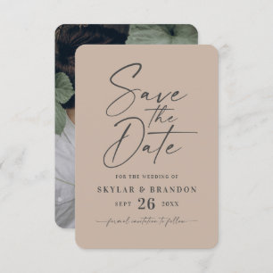 Save The Date Mariage couleur beige de couleur uni minimal